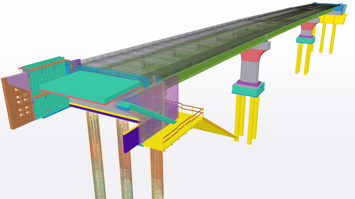 The winning student project, Correze Bridge in France, Tekla model