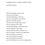 Helgdagar 2025