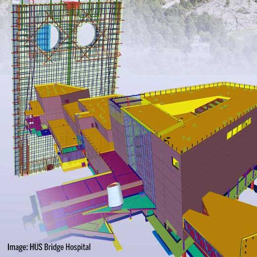 Model Tekla dari Jembatan Rumah Sakit Universitas Helsinki