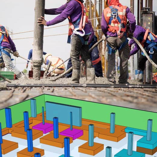 Visualize concrete pours with Tekla model