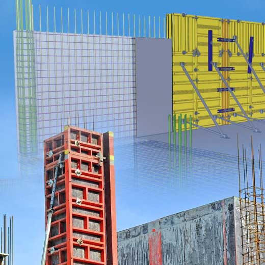 โครงสร้างนั่งร้านชั่วคราวที่จำลองแบบด้วย Tekla 