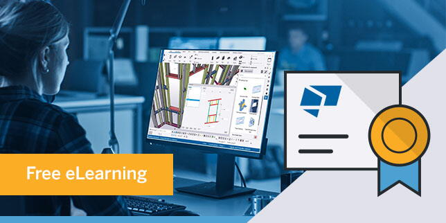 Woman taking the Tekla Structures for Light Metal Framing eLearning course