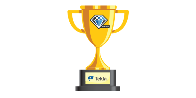 UK Tekla Awards animated trophy. Vote for your favourite project today!