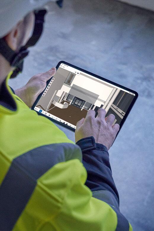 Trimble Connect tabletissa