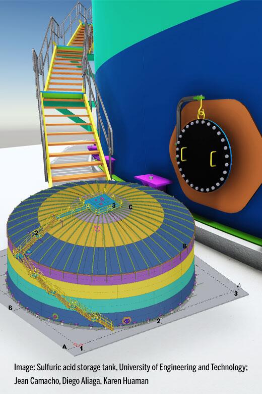 Tekla Student BIM Awards: Tangki penyimpanan asam sulfat