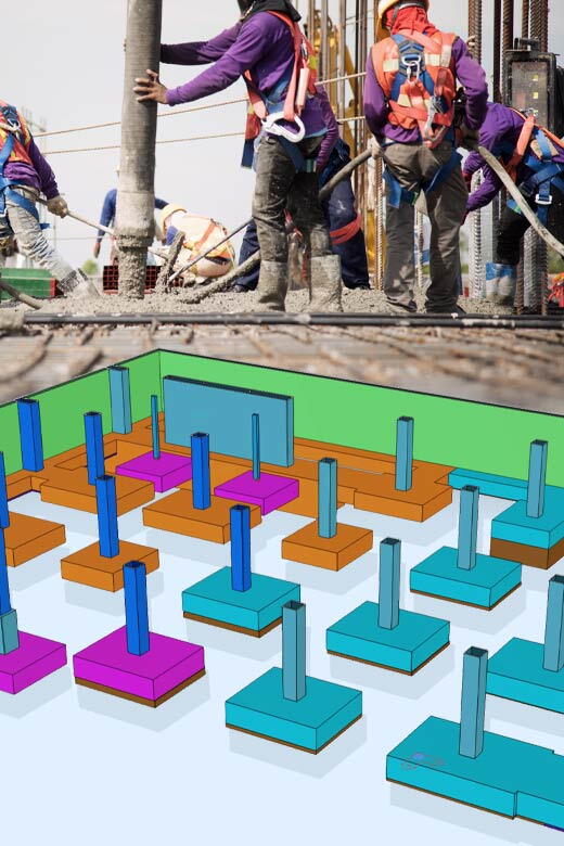 Visualize concrete pours with Tekla model