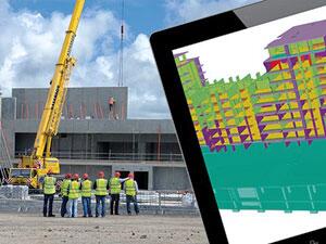 ไซต์งานและแท็บเล็ตโมเดลพรีคาสท์ Tekla ของ O’Reilly Concrete