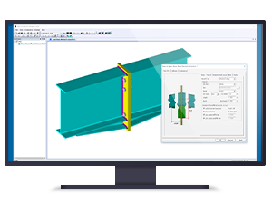 Tekla Connection Designer moment connection feature, apex connection showing haunch details