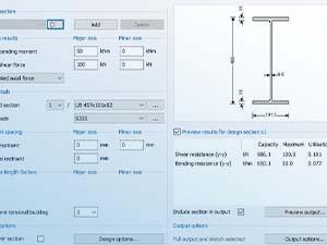 Dialog used to generate steel member calculation