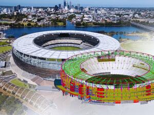 Modelo de Tekla Structures del Optus Stadium