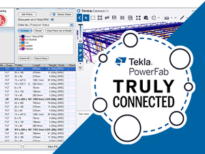 Tekla EPM screenshot showing production status in Trimble Connect