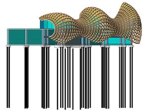 MNP Tekla Structural Designer model of Twickenham Riverside Development Bid with piles