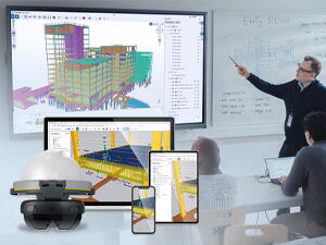 Teacher teaching Trimble Connect for students