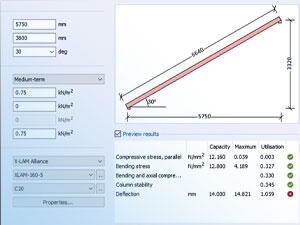 Tekla Tedds cross-laminated timber roof panel design