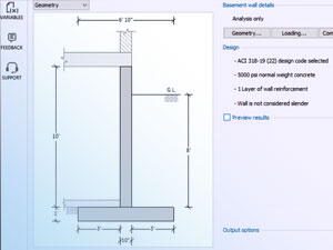 Retaining basement wall analysis & design