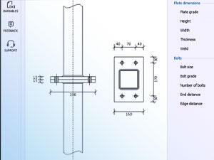 Steel hollow section tension only splice design 
