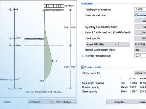 Tekla Tedds steel sheet piling Eurocode