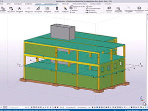 3D-Modell mit Beton-Objekten in Tekla Structures