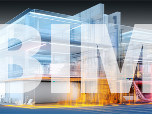 建筑物的 BIM 视图，包括详细框架和 MEP 结构