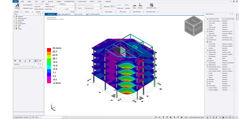 Deflexiones de losa simplificadas con Tekla Structural Designer