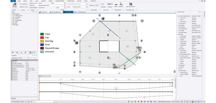 Deflexiones de losa simplificadas con Tekla Structural Designer
