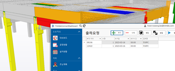 트림블 커넥트 대시보드 (Trimble Connect Dashboard)