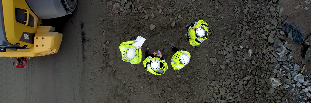 Overhead view of the project team at Eskilstuna.