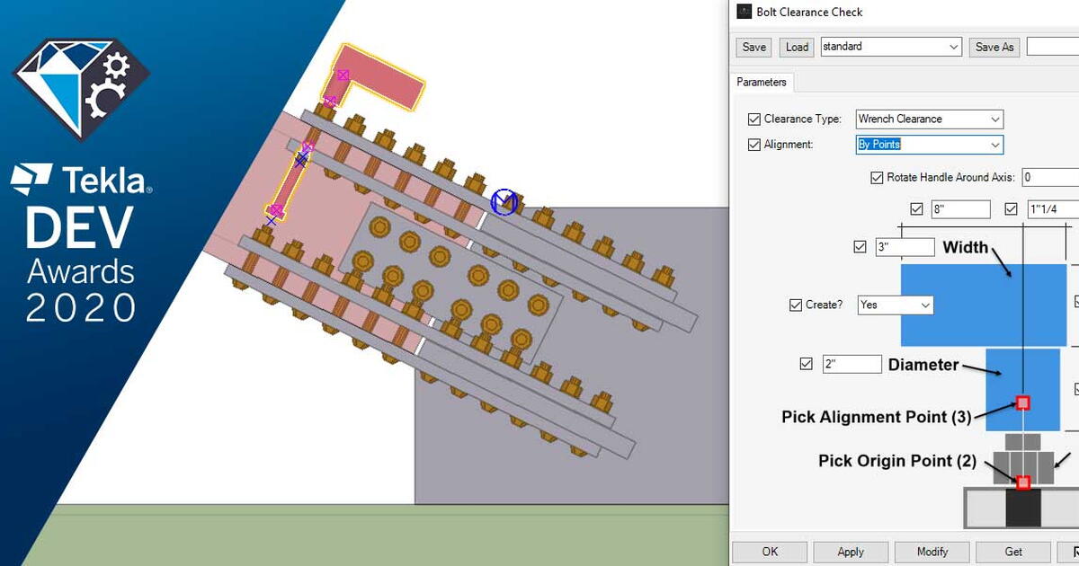 Bolt Clearance Check Tekla