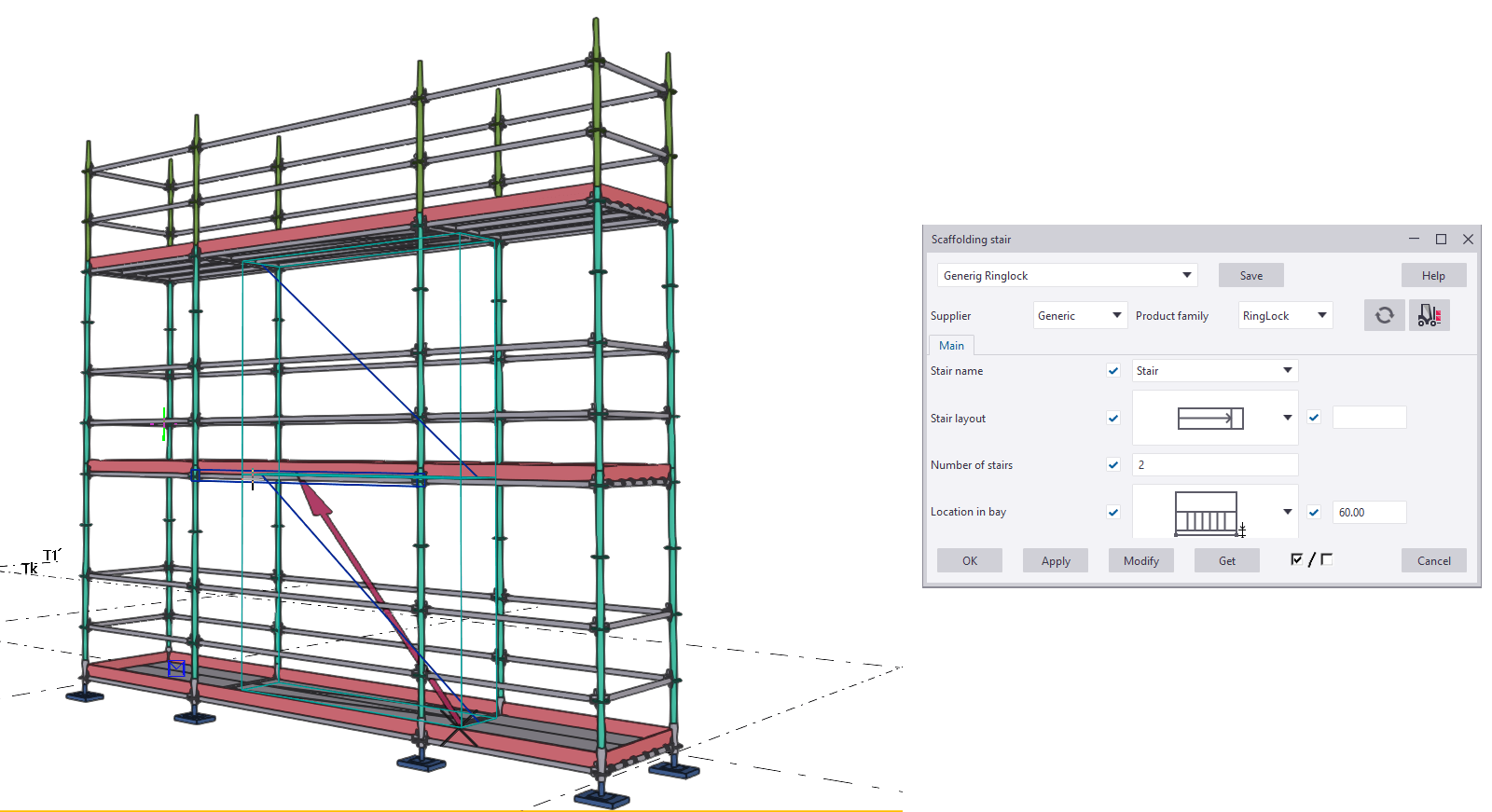Alat (ekstensi) Scaffolding (Perancah) baru dengan fungsi baru di Tekla Structures 2021